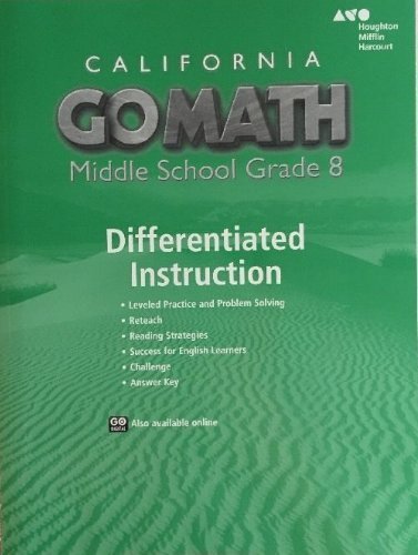 Differentiated Instruction Resource Grade 8 (Holt McDougal Go Math!) — ISBN 9780544207219