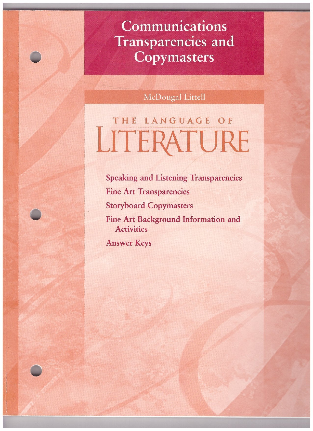 Language of Literature Grade 9: Communications Transparencies and Copymasters (Mcdougal Littell Language of Literature)