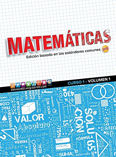 Glencoe Math, Course 1, Volume 1, Spanish Student Edition (MATH APPLIC & CONN CRSE) (Spanish Edition) — ISBN 9780076771165
