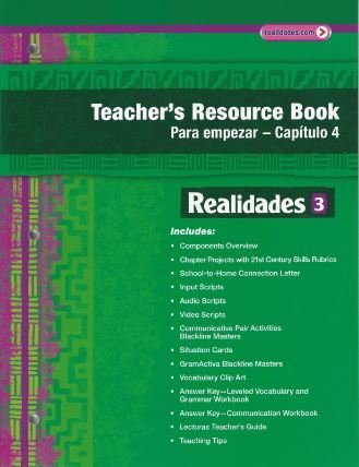 Realidades 3 Teacher's Resource Book Para Empezar - Capitulo 4 — ISBN 9780133203776