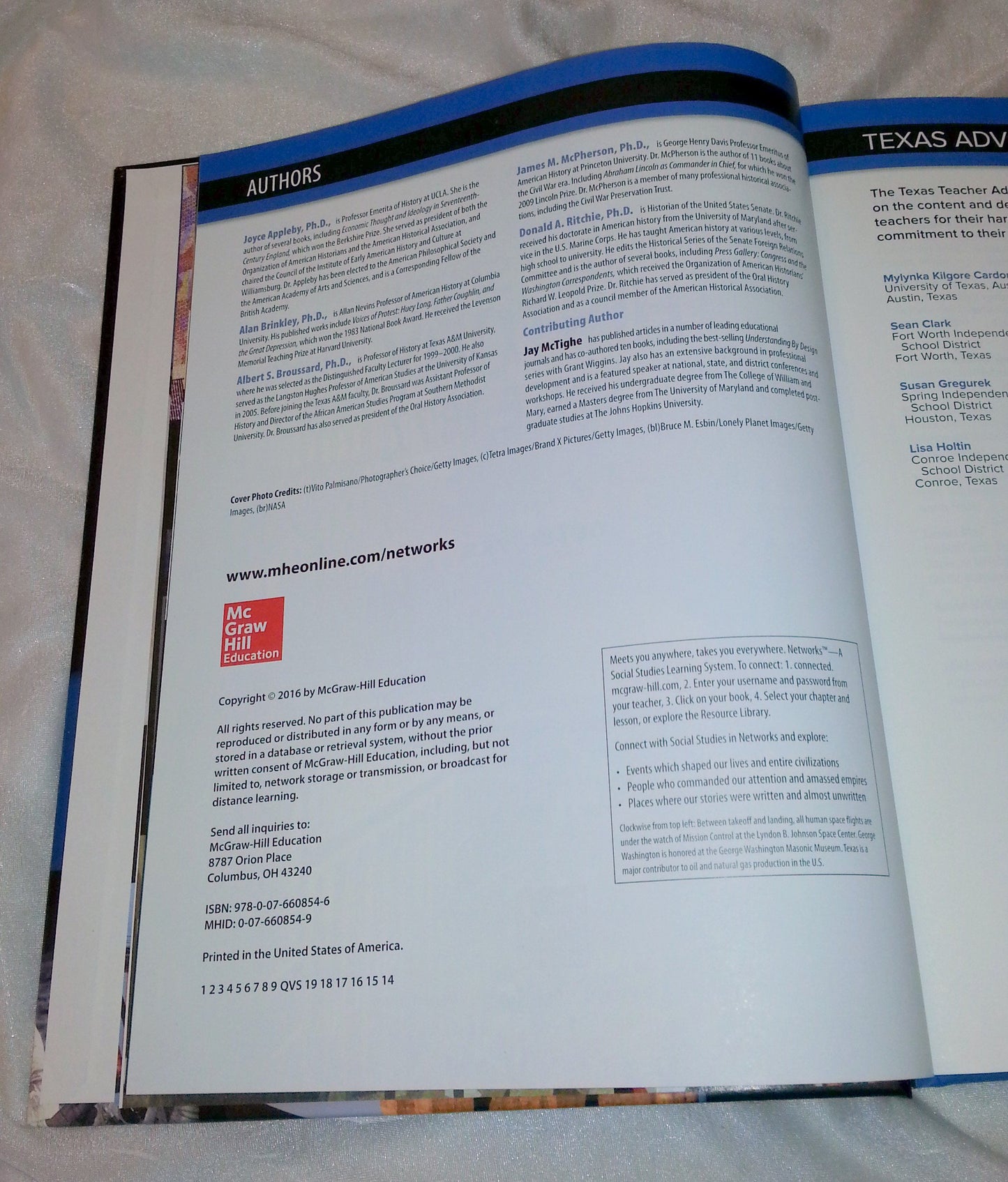 TEKS United States History Since 1877 Joyce Appleby; Alan Brinkley; Albert Broussard; James McPherson; Donald Ritchie and Jay McTighe