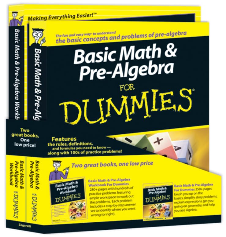 Basic Math and Pre-Algebra For Dummies Education Bundle
