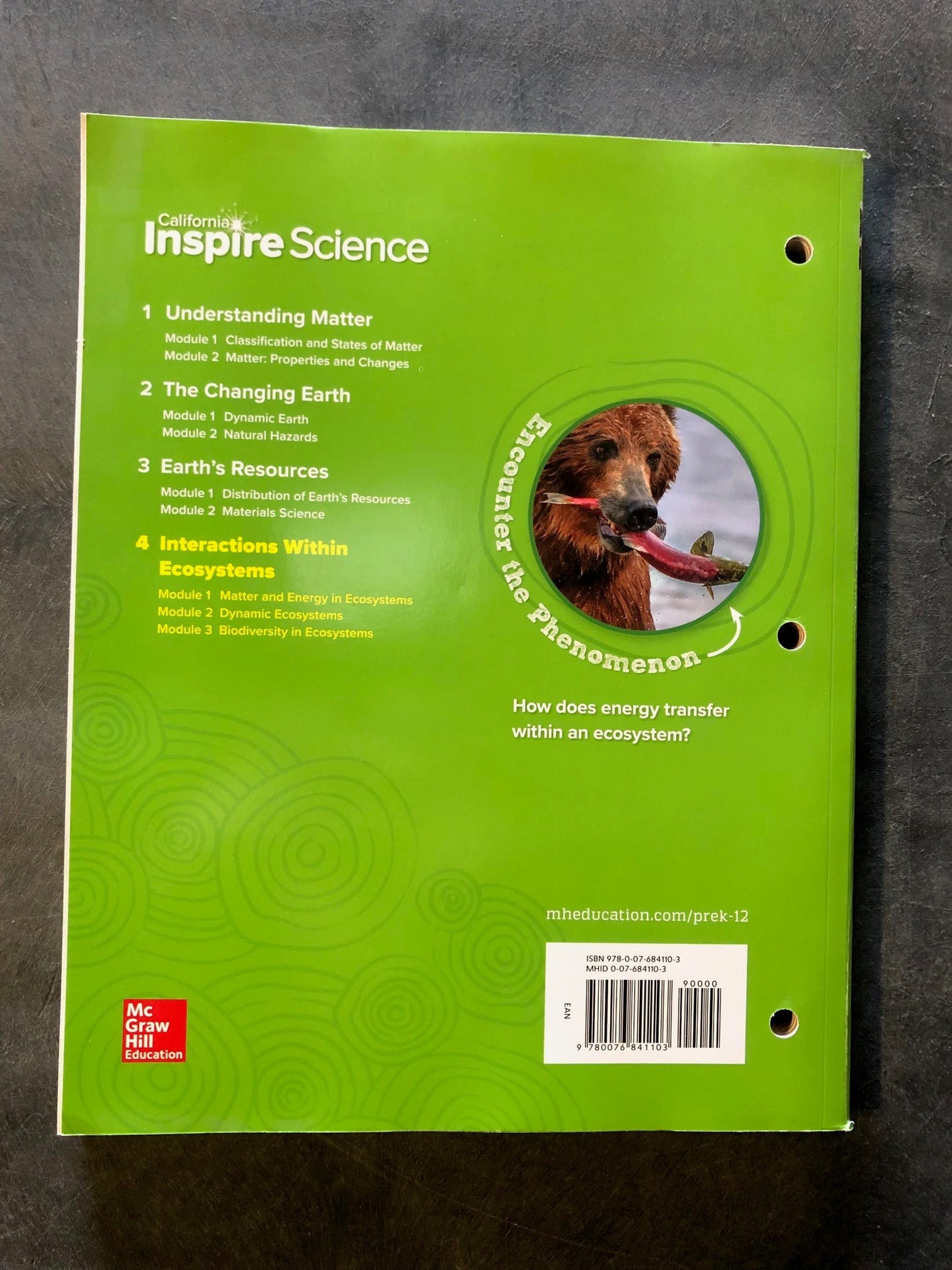 California Inspire Science:G7 Integrated Student Edition Unit 4
