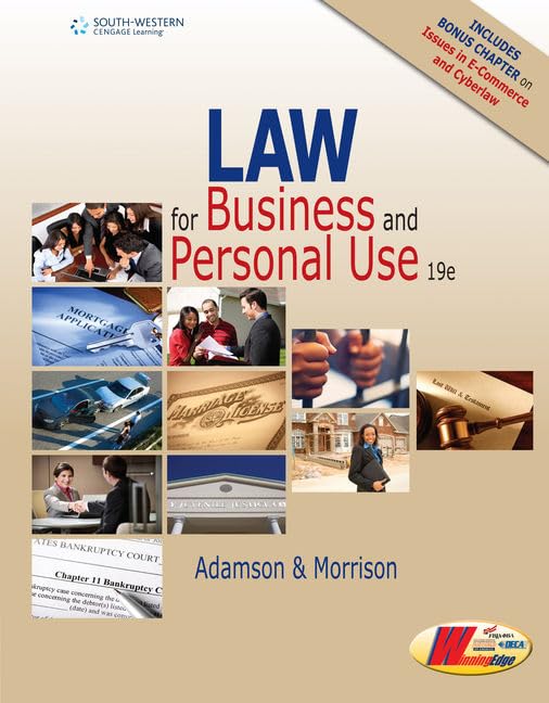Law for Business and Personal Use, Copyright Update, 19th Student Edition — ISBN 9781305653009