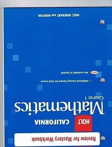 Holt Mathematics: Review for Mastery Workbook Course 1 — ISBN 9780030945410