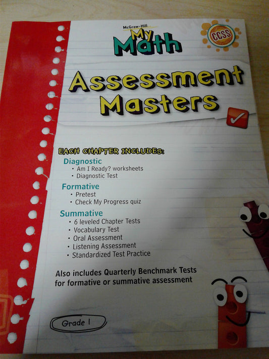My Math Grade 1 Assessment Masters — ISBN 9780021161782