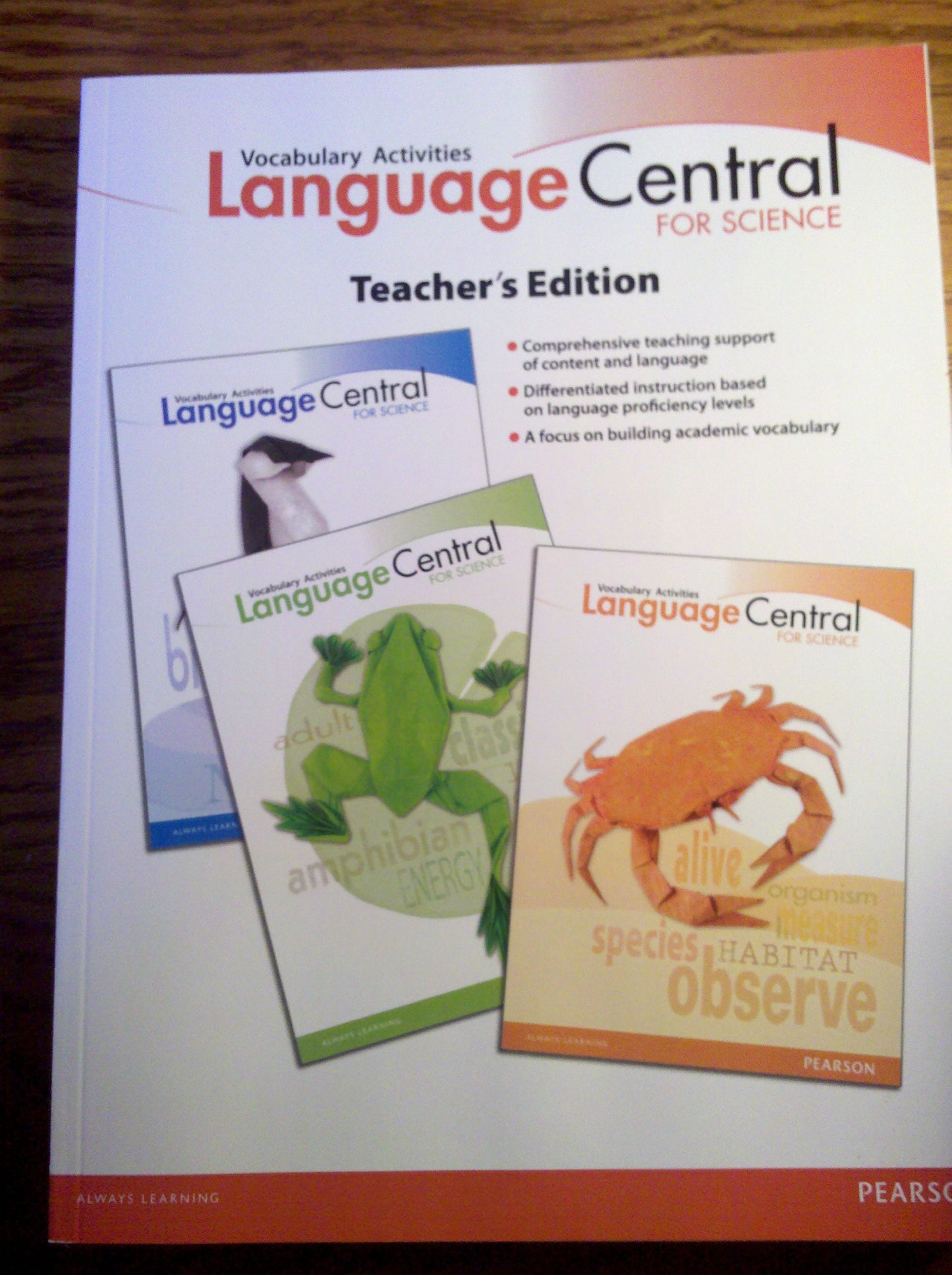 Language Central for Science, Vocabulary Activities, Teacher's Edition, 3-5 — ISBN 9780133184501