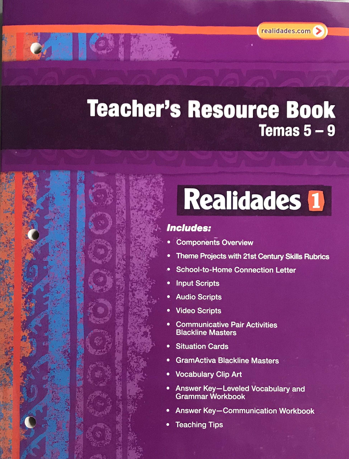 Realidades 1 Teacher's Resource Book Temas 5-9 — ISBN 9780133203783