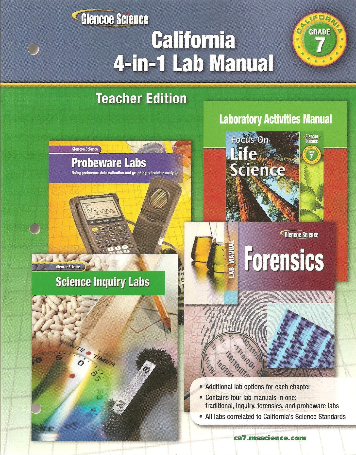 Glencoe Science California 4-in-1 Lab Manual Teacher Edition (GR 7)