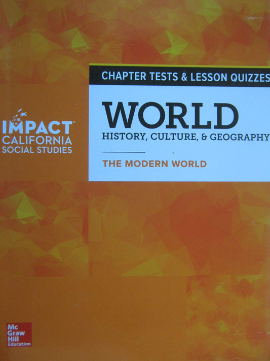 World History, Culture, & Geography The Modern World California Chapter Tests & Lesson Quizzes [Paperback] McGraw-Hill