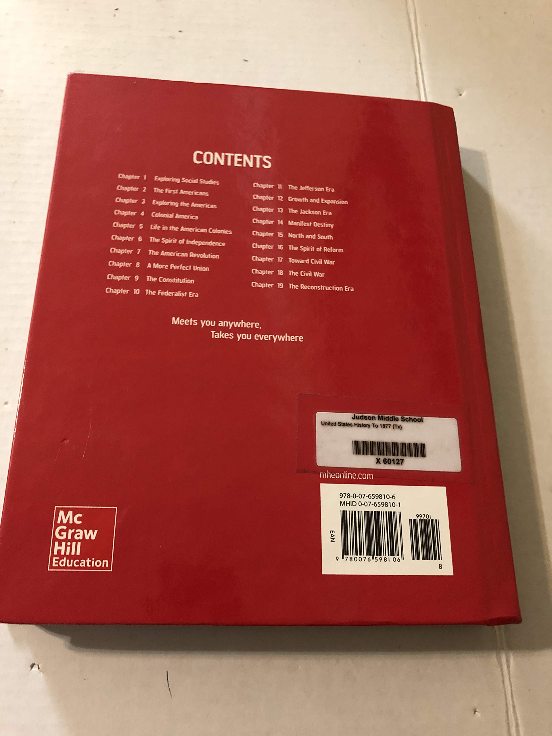 Teks United States History to 1877 Student Edition [Hardcover] McGraw Hill