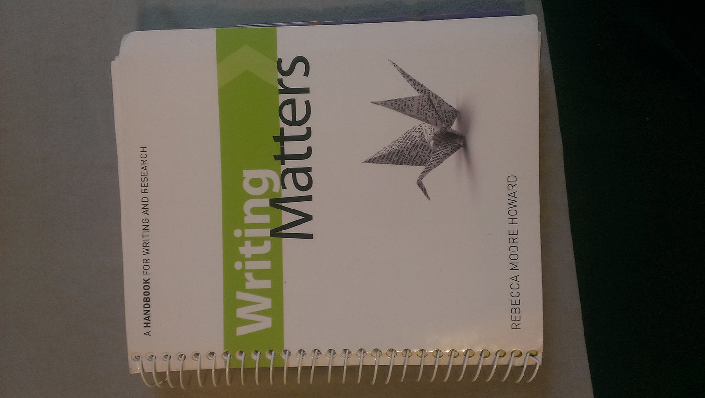 Writing Matters, tabbed (Spiral-bound) [Spiral-bound] rebecca-moore-howard