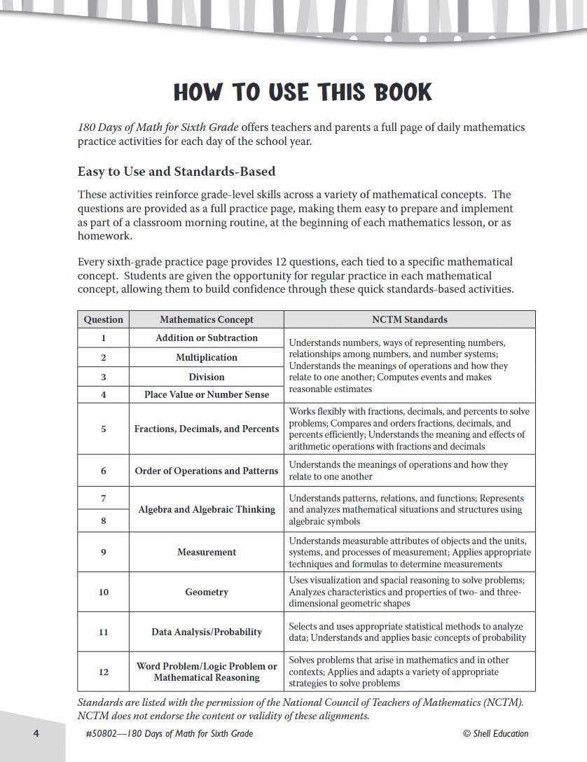 180 Days: Mathematics for 6th Grade Practice Workbook for Classroom and Home, Cool and Fun Practice Created by Teachers (180 Days of Practice) [Perfect Paperback] Jodene Smith