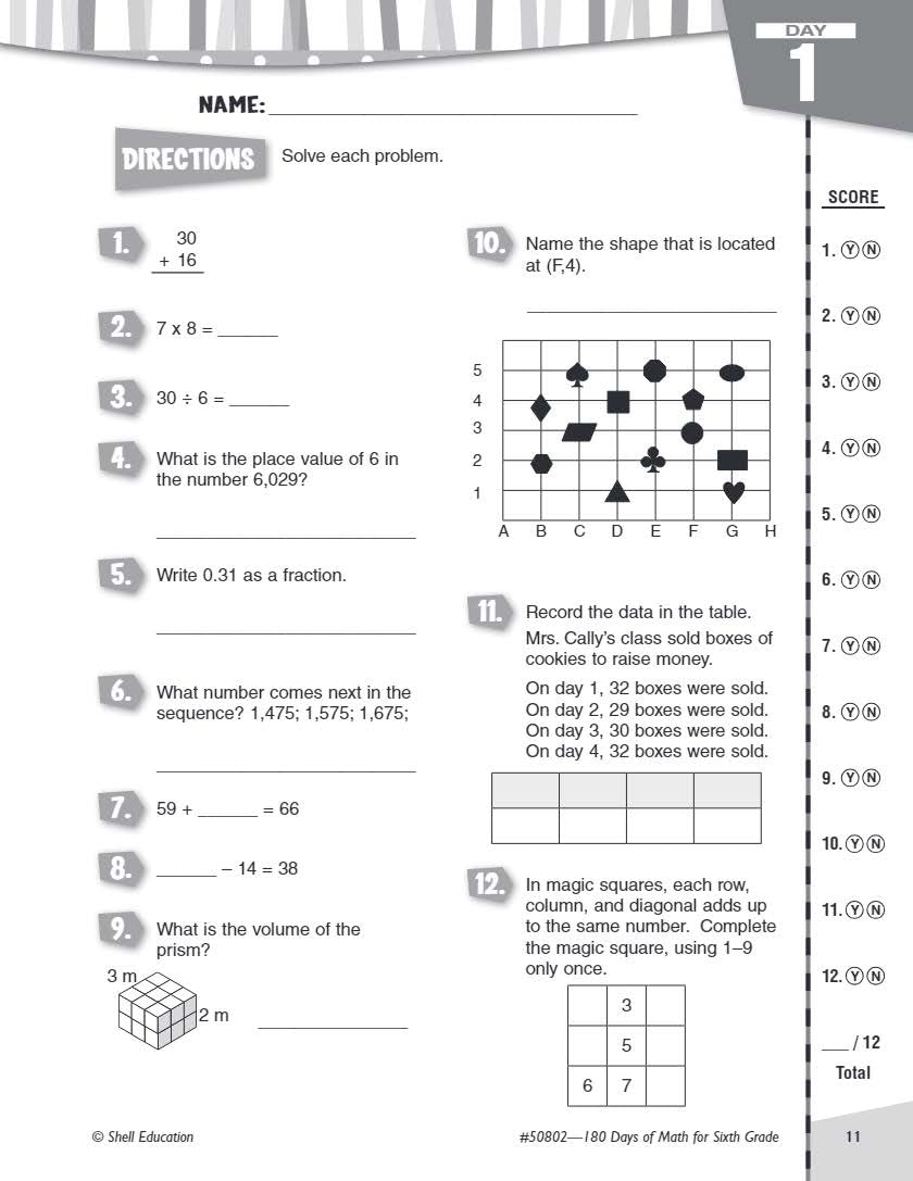 180 Days: Mathematics for 6th Grade Practice Workbook for Classroom and Home, Cool and Fun Practice Created by Teachers (180 Days of Practice) [Perfect Paperback] Jodene Smith