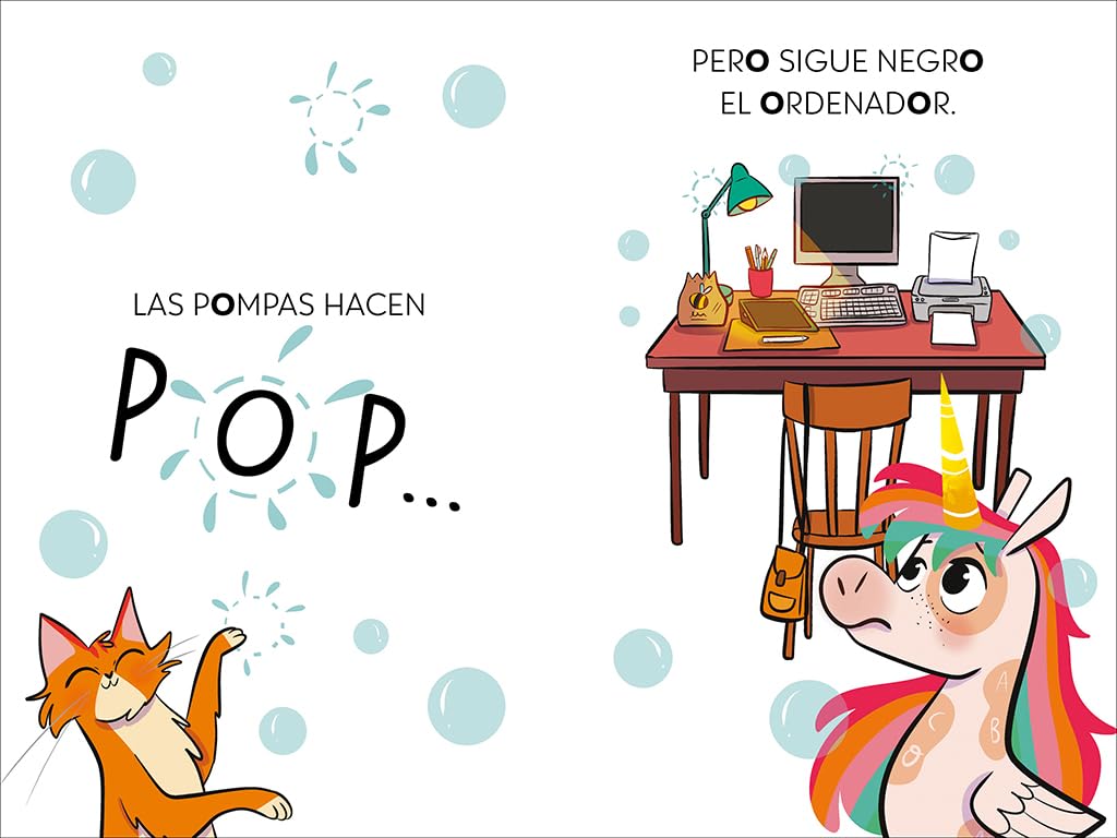 Un oso trabajador y el problema del ordenador. Aprender a leer con MAYÚSCULAS (a partir de 5 años) / A Hardworking Bear and the Computer Problem (EL UNICORNIO DE LAS LETRAS) (Spanish Edition) [Paperback] Oro, Begoña