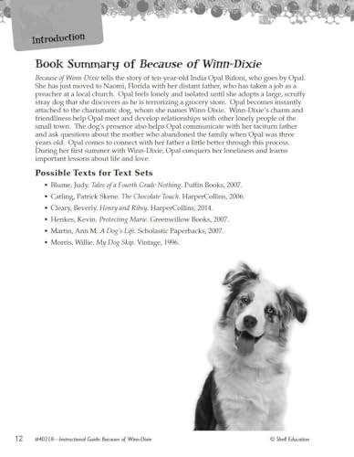 Because of Winn-Dixie: An Instructional Guide for Literature - Novel Study Guide for Elementary School Literature with Close Reading and Writing Activities (Great Works Classroom Resource) [Paperback] Tracy Pearce