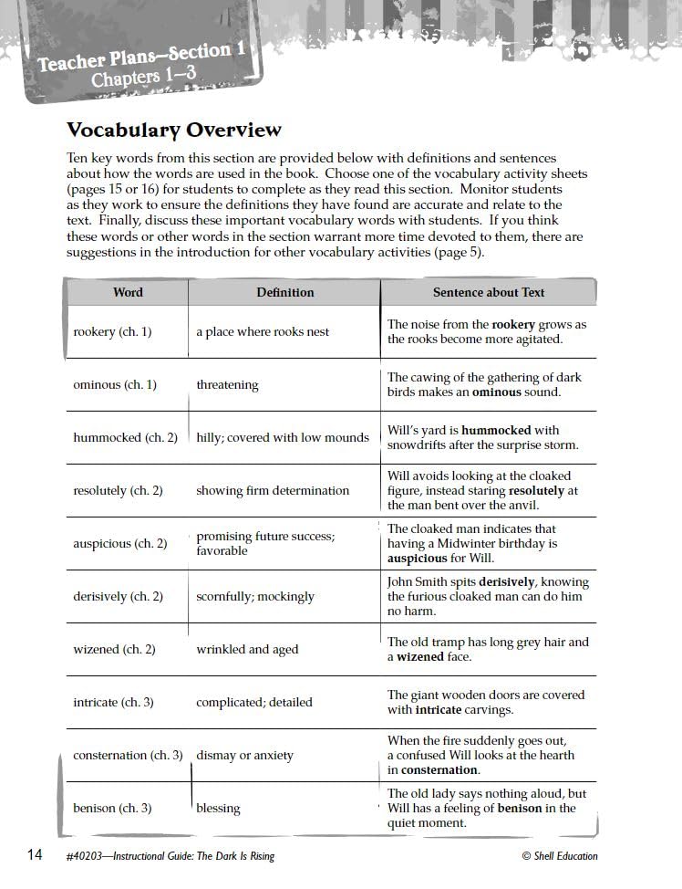The Dark Is Rising: An Instructional Guide for Literature - Novel Study Guide for 4th-8th Grade Literature with Close Reading and Writing Activities (Great Works Classroom Resource [Paperback] Suzanne I. Barchers