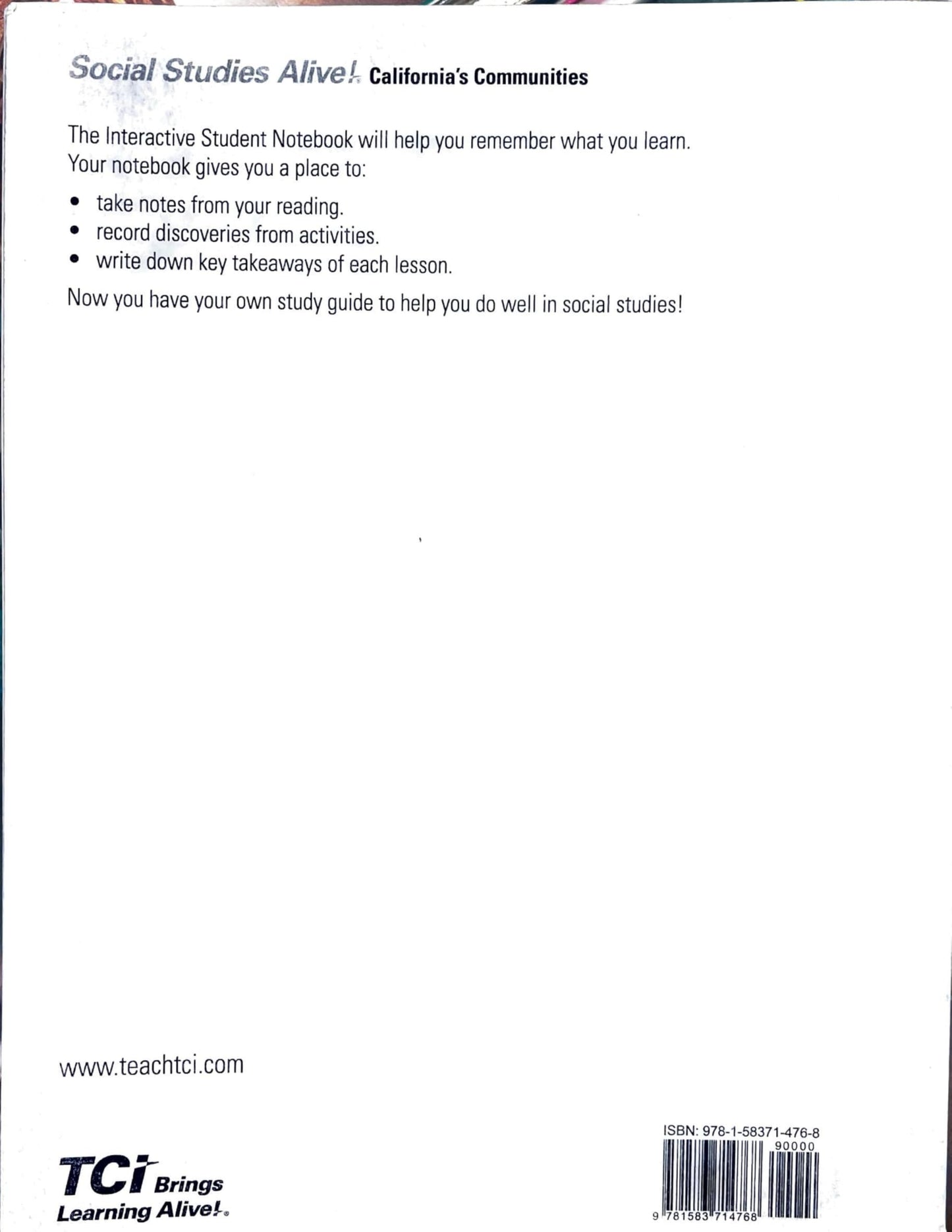 Social Studies Alive! California´s Communities , Interactive Student Notebook , Second Edition [Paperback] Teachers´Curriculum Institute, Inc