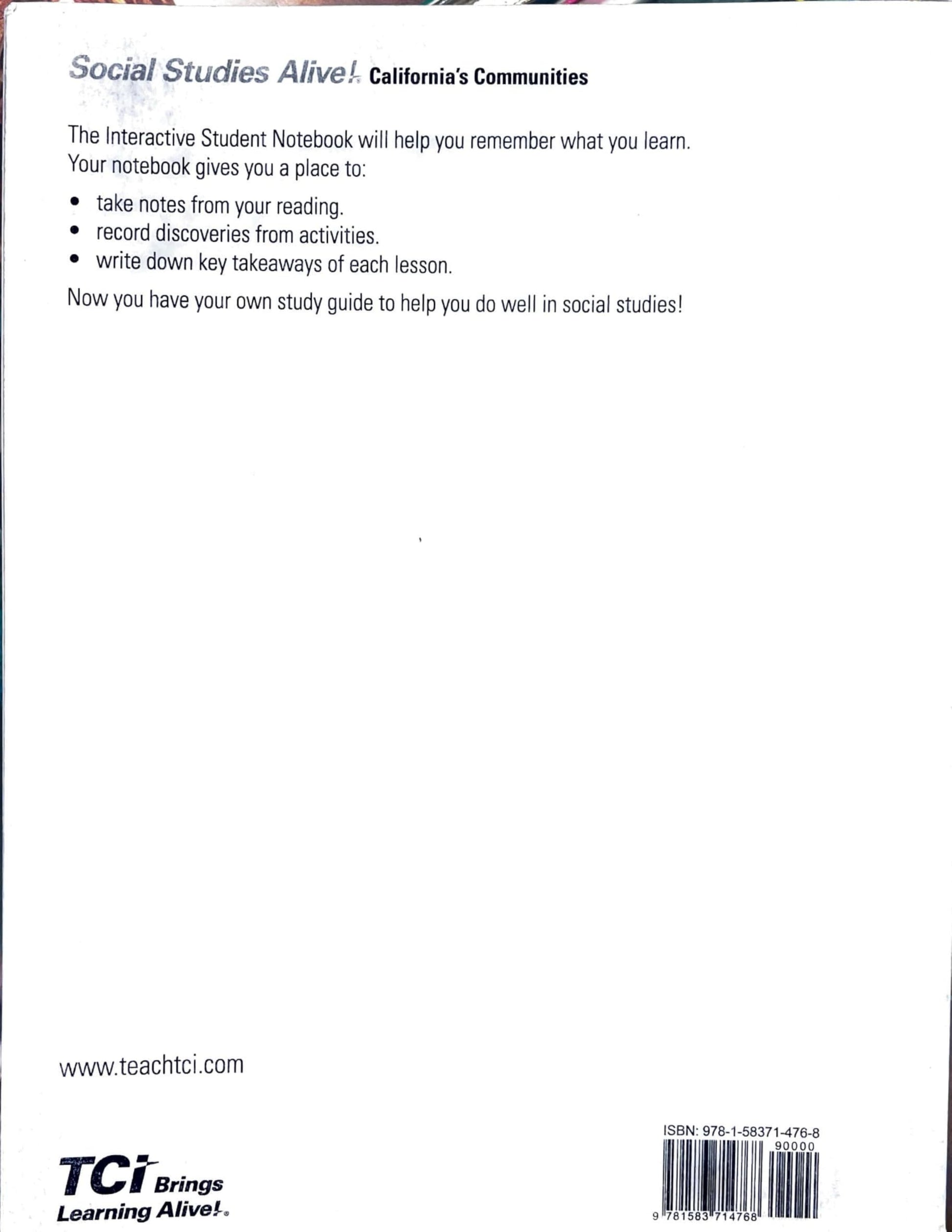 Social Studies Alive! California´s Communities , Interactive Student Notebook , Second Edition [Paperback] Teachers´Curriculum Institute, Inc