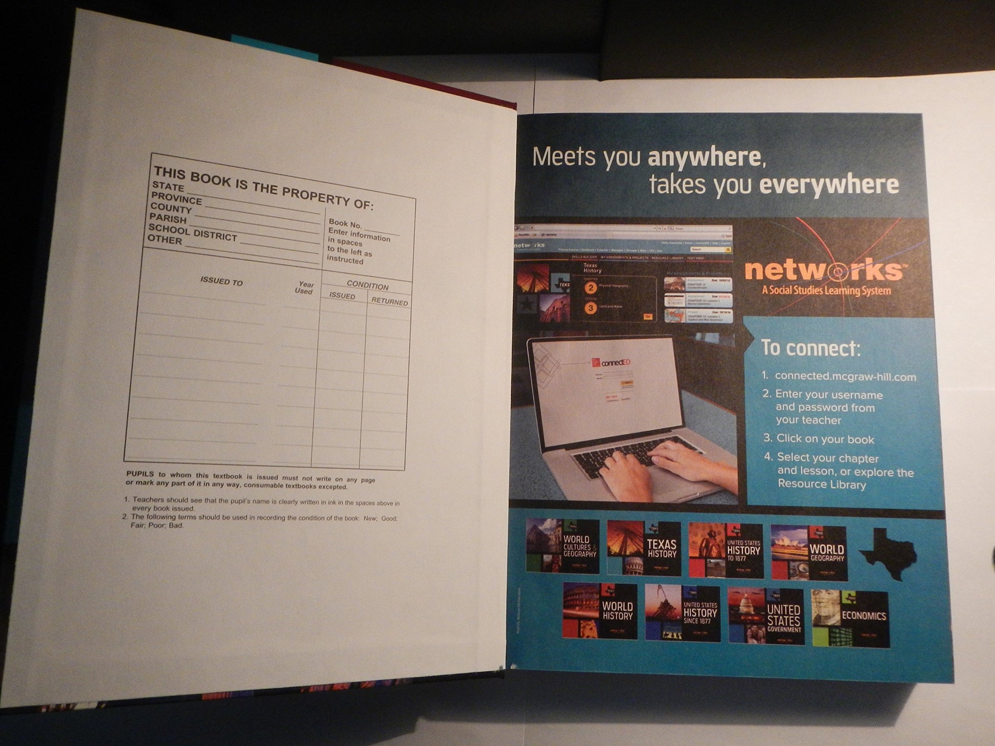 Example Product Manufacturer Texas History Networks a Social Studies Learning System [Hardcover] meets you anywhere, takes you everywhere