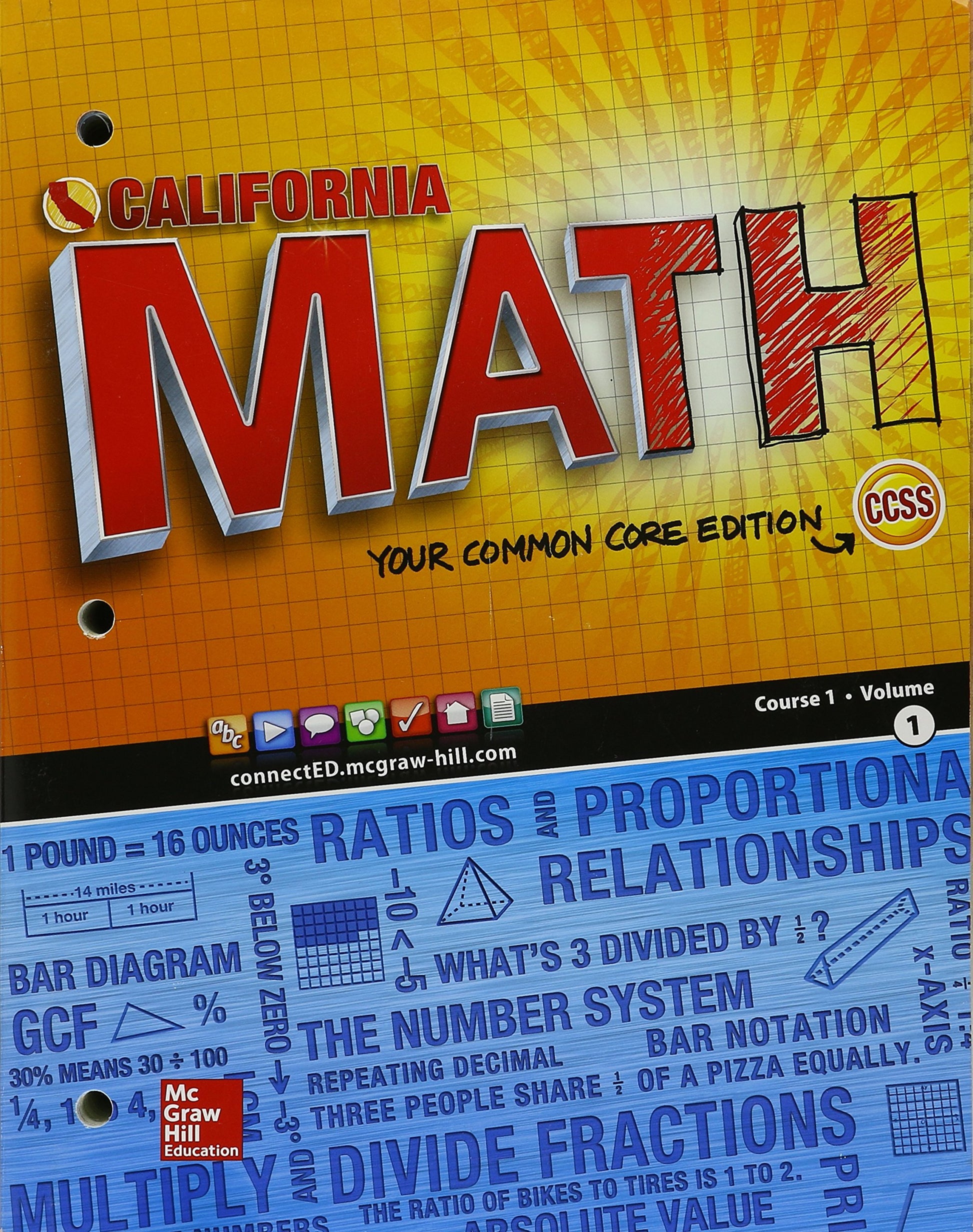 California Math Course 1 Volume 1 [Paperback] Day Cuevas