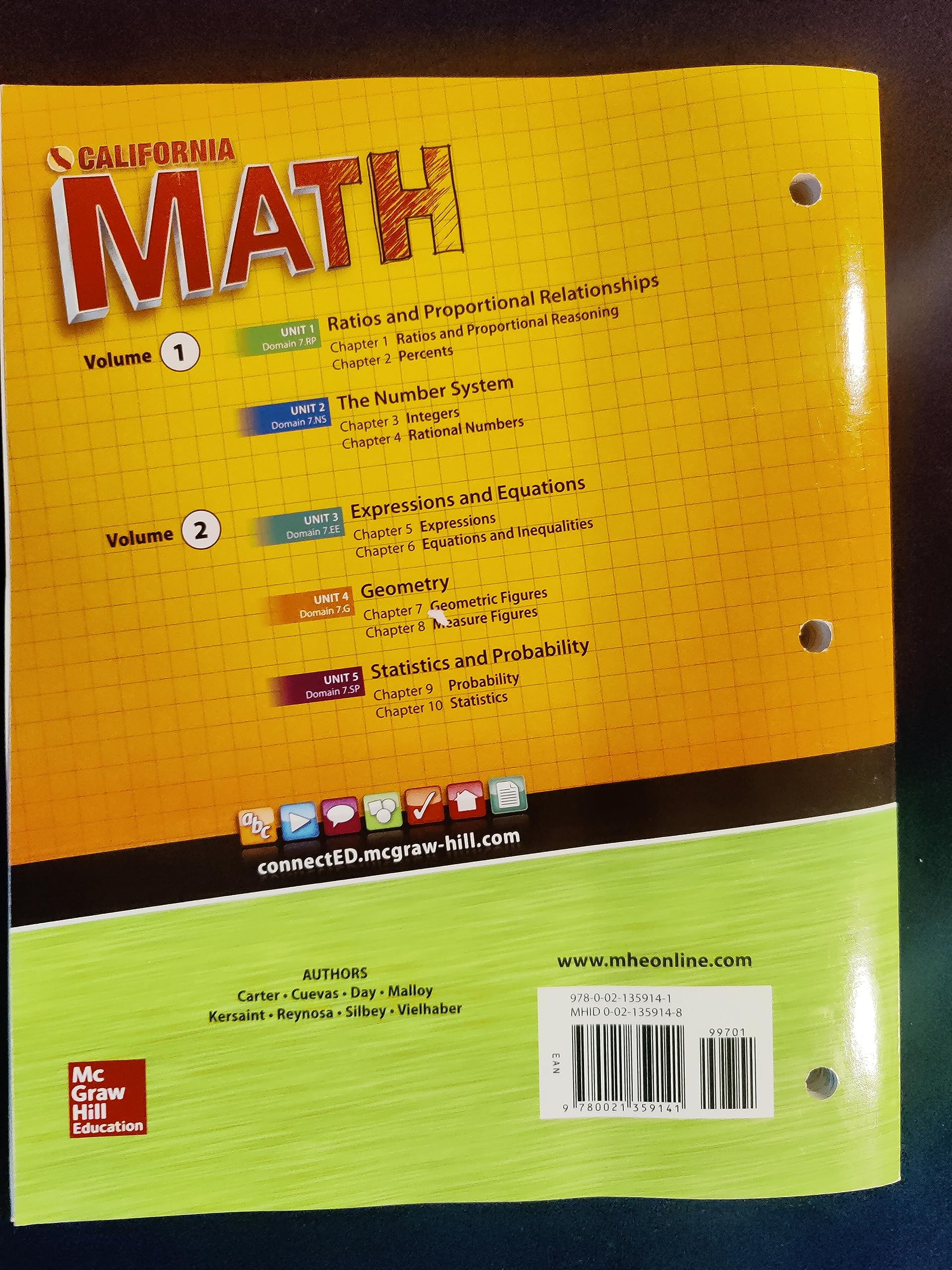 California Math Course 2 Volume 1 [Paperback] Day Cuevas