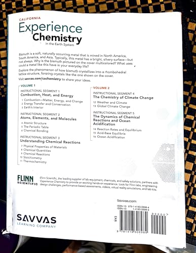 Experience Chemistry in the Earth System ,California , Volume 2 [Perfect Paperback] Michael Wysession and Bryn Lutes Christopher Moore