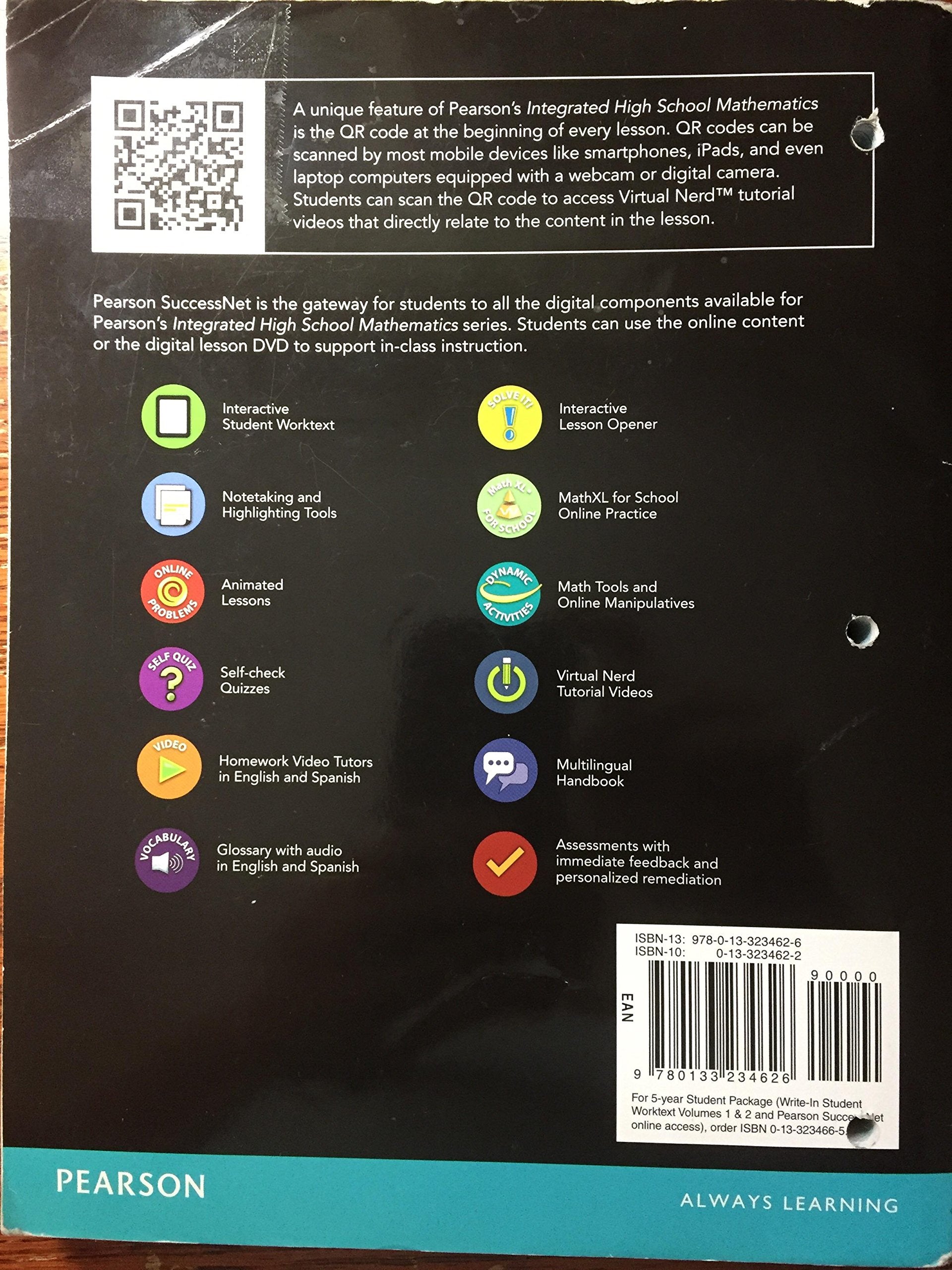Pearson Mathematics I Common Core Volume 2 Student Edition Workbook 2014 (2014-05-03) [Unknown Binding] unknown author