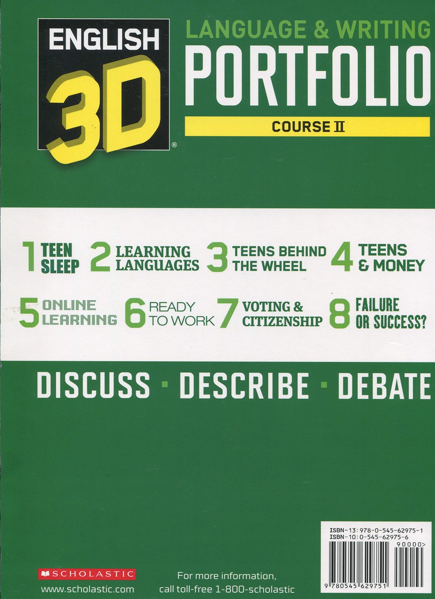 English 3D Language & Writing Portfolio Course II [Textbook Binding] Scholastic Inc.