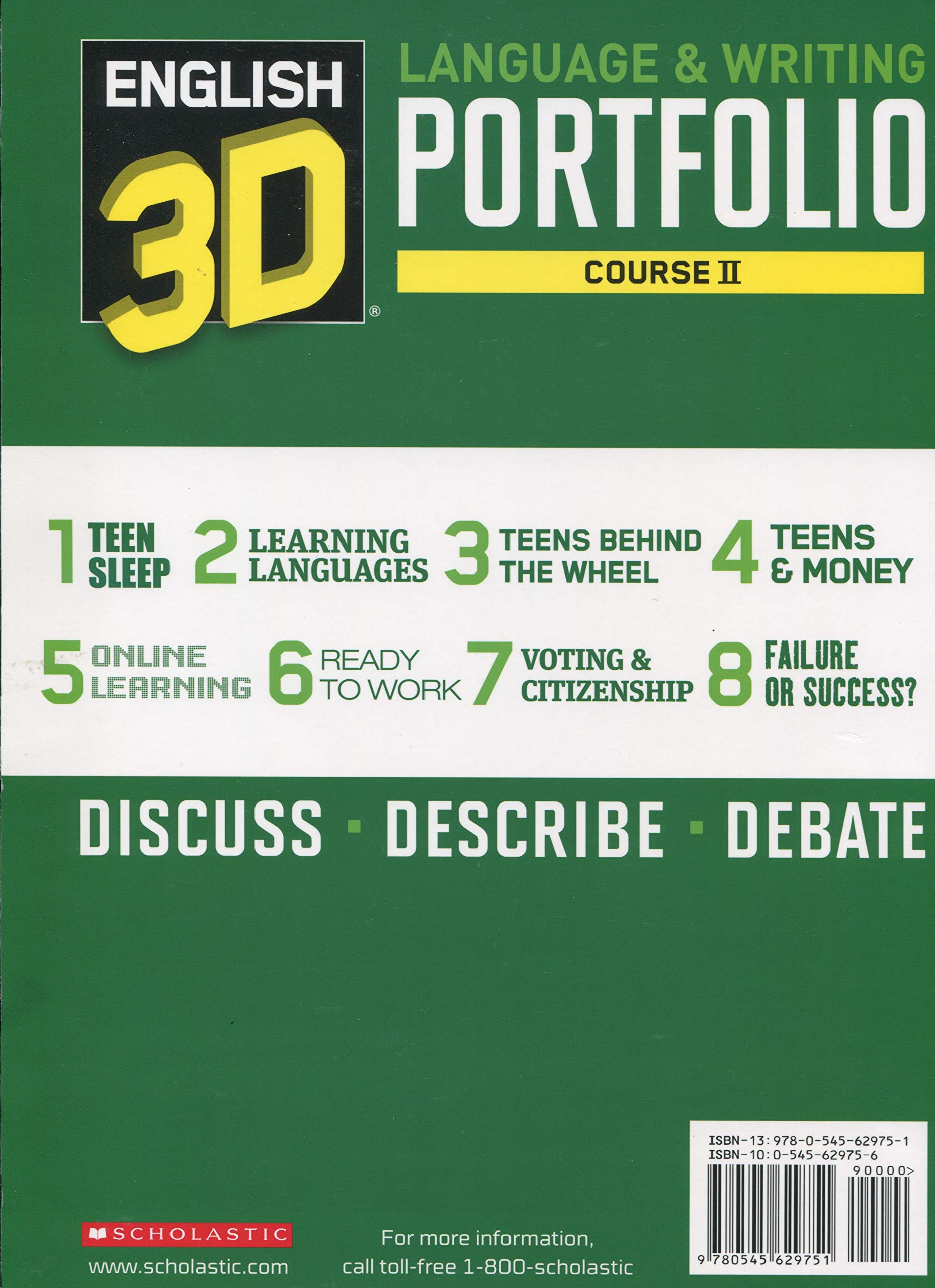 English 3D Language & Writing Portfolio Course II [Textbook Binding] Scholastic Inc.