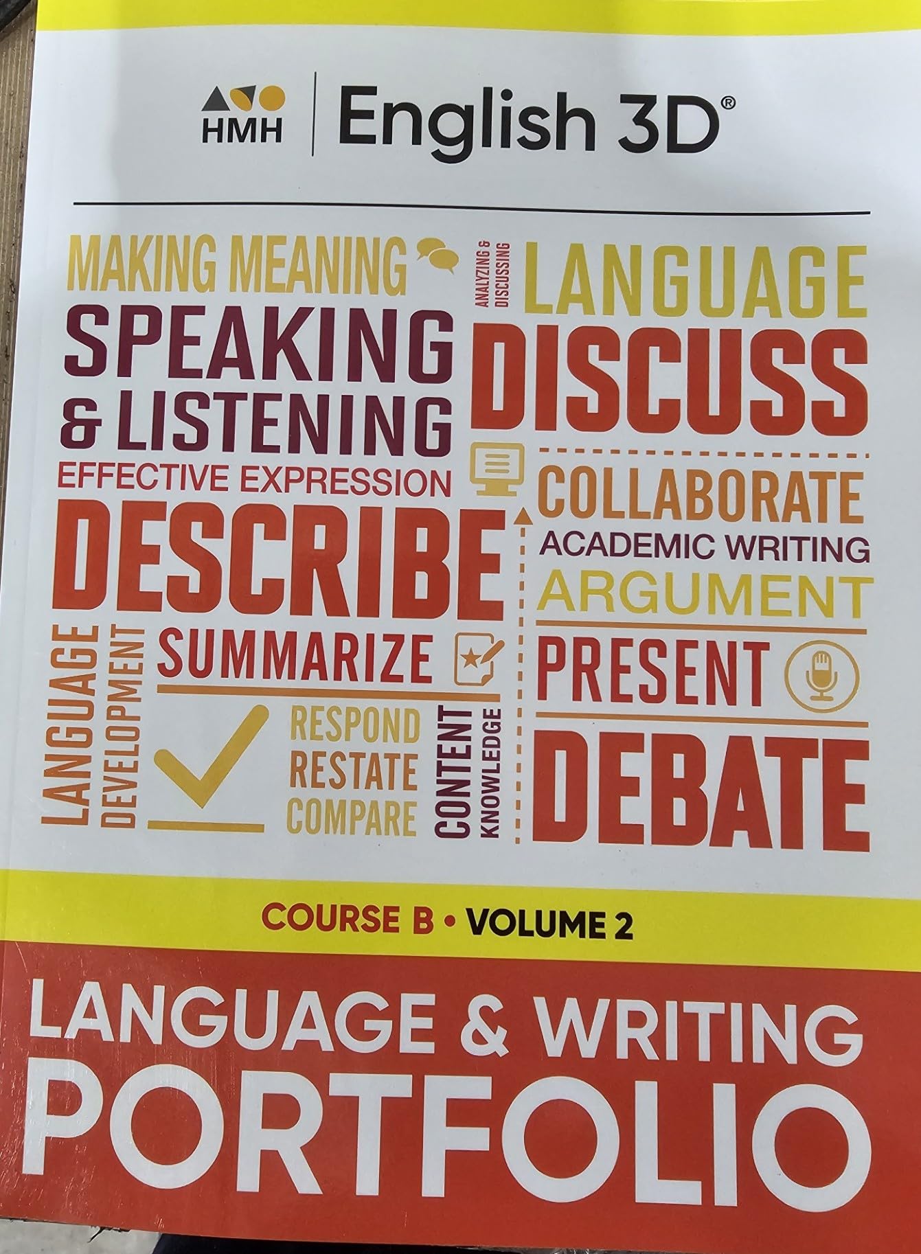 Course B Volume 2 Language & Writing Portfolio (English 3D) [Paperback] Houghton Mifflin Harcourt