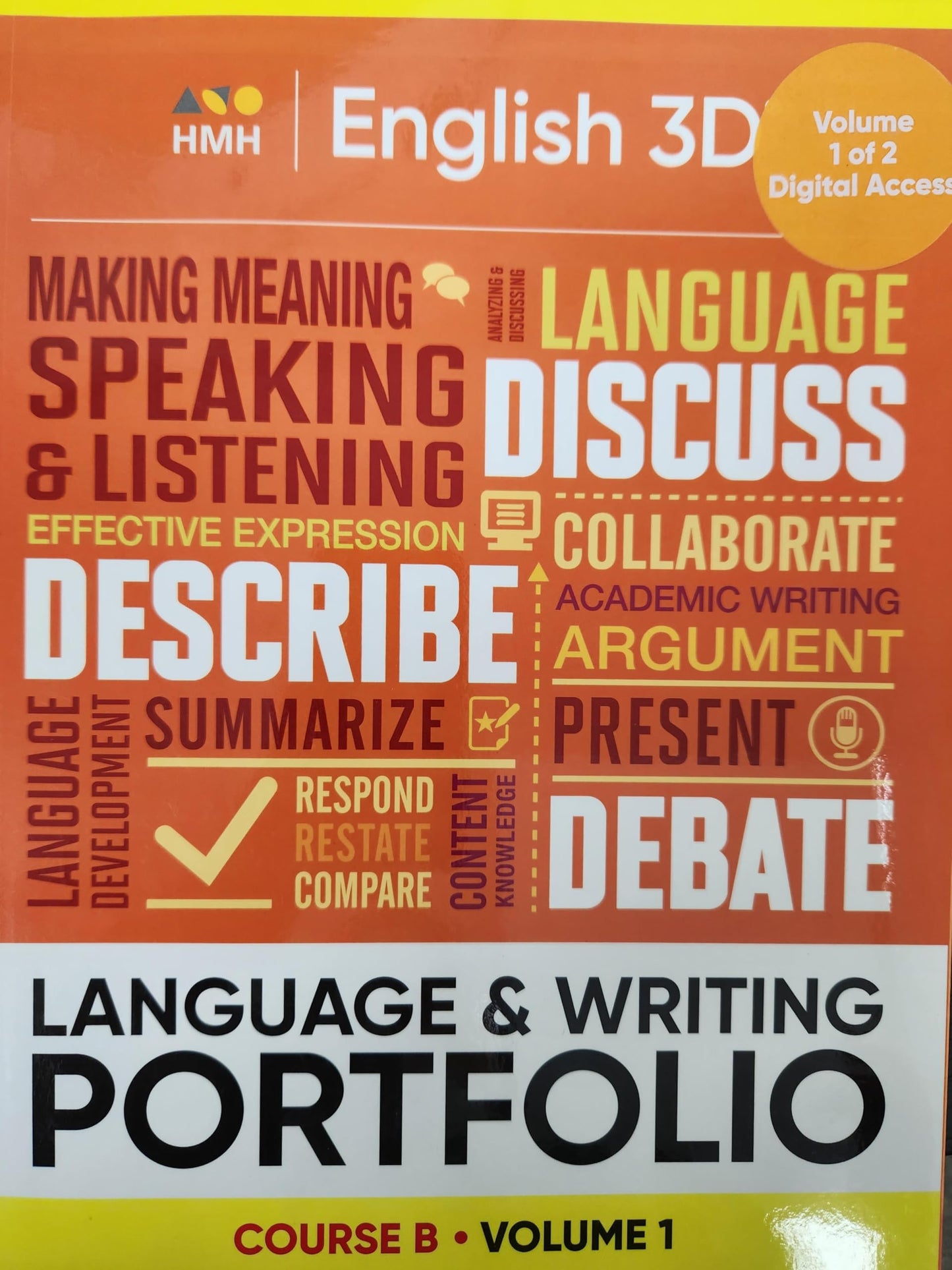 Course B Volume 1 Language & Writing Portfolio (English 3D) [Paperback] Houghton Mifflin Harcourt