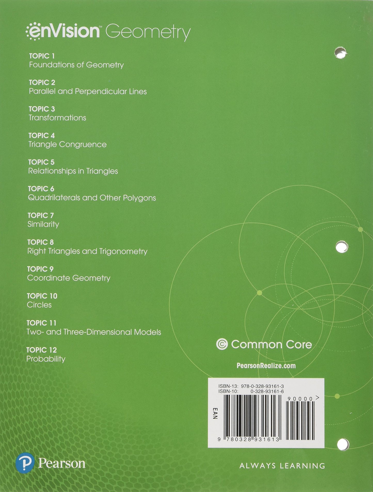 Envision Aga Common Core Student Companion Geometry Grade 9/10 Copyright2018 [Paperback] Savvas Learning Co