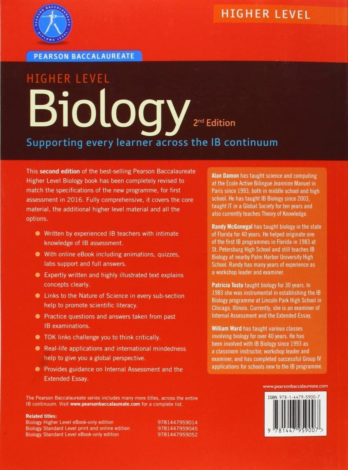 Pearson Bacc Bio HL 2e bundle (2nd Edition) (Pearson International Baccalaureate Diploma: International E) [Paperback] Tosto, Patricia; Damon, Alan; McGonegal, Randy and Ward, William