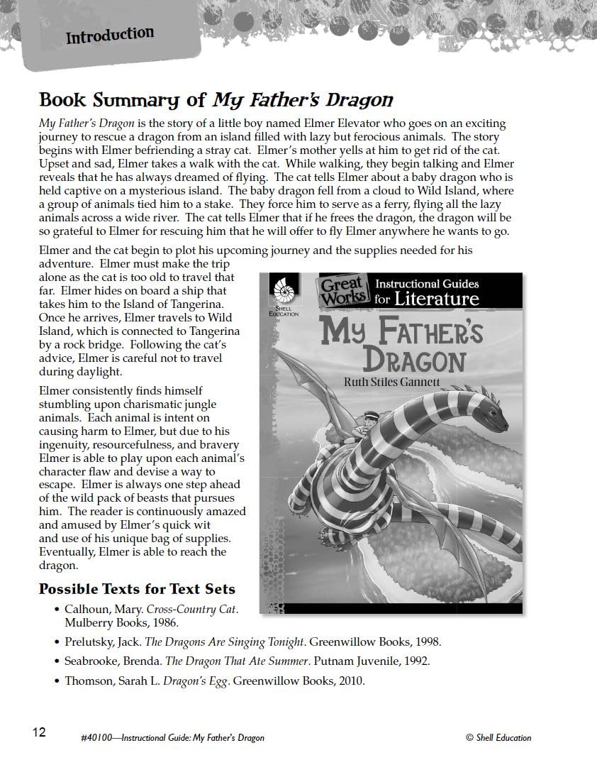 My Father's Dragon: An Instructional Guide for Literature - Novel Study Guide for Elementary School Literature with Close Reading and Writing Activities (Great Works Classroom Resource)