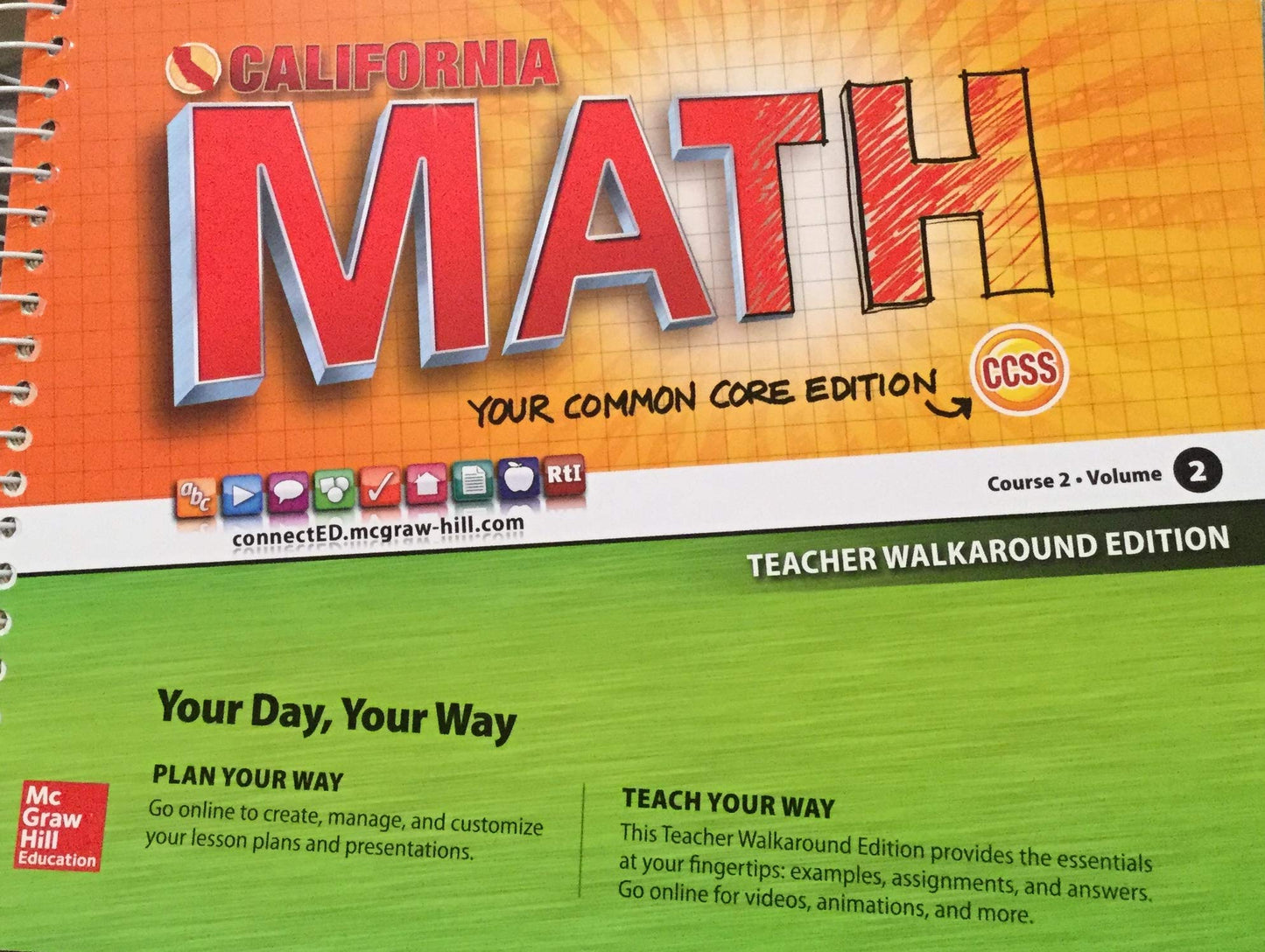 CA Math Course 2 Volume 2 Teacher Walkaround Edition