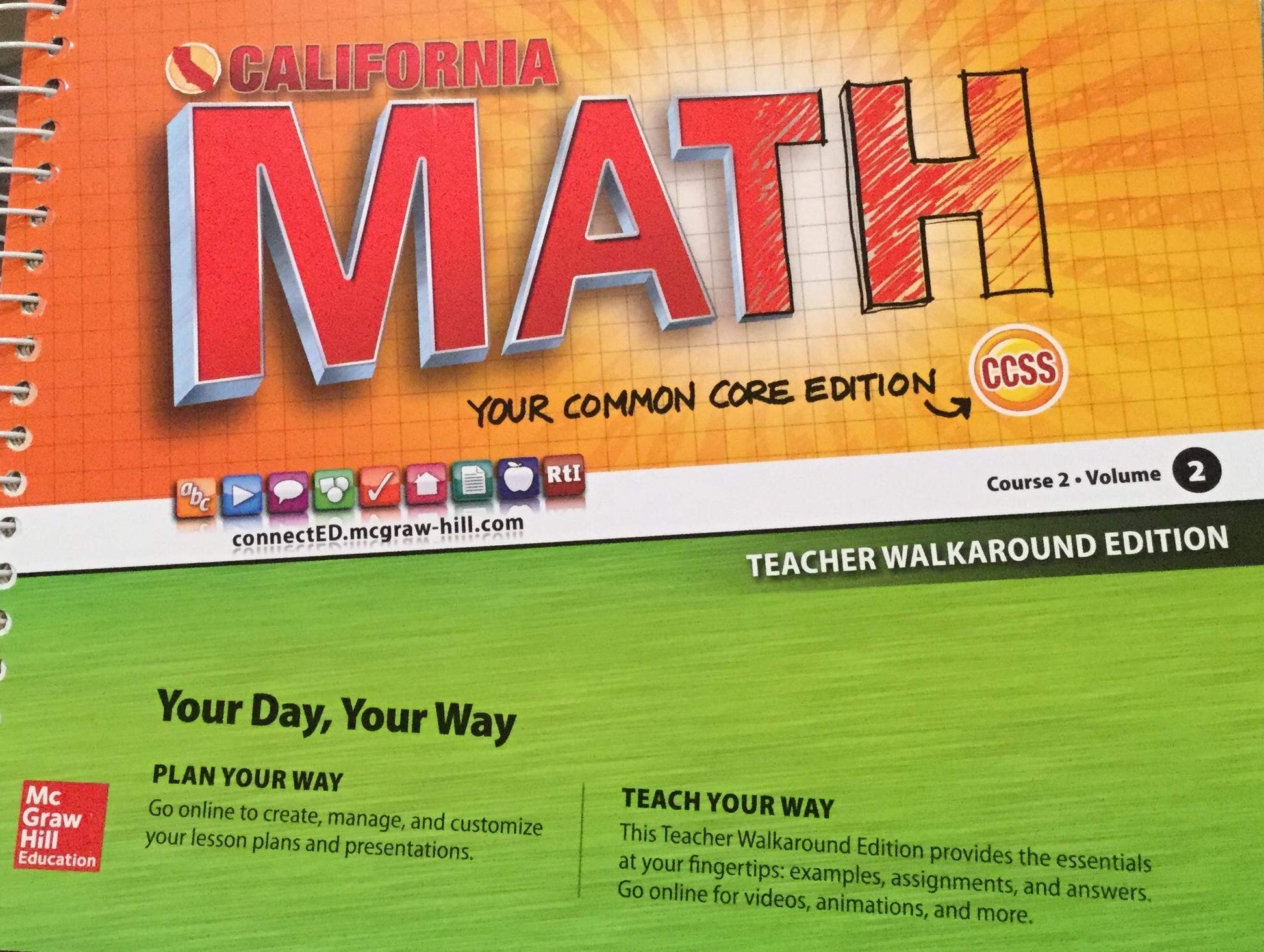 CA Math Course 2 Volume 2 Teacher Walkaround Edition
