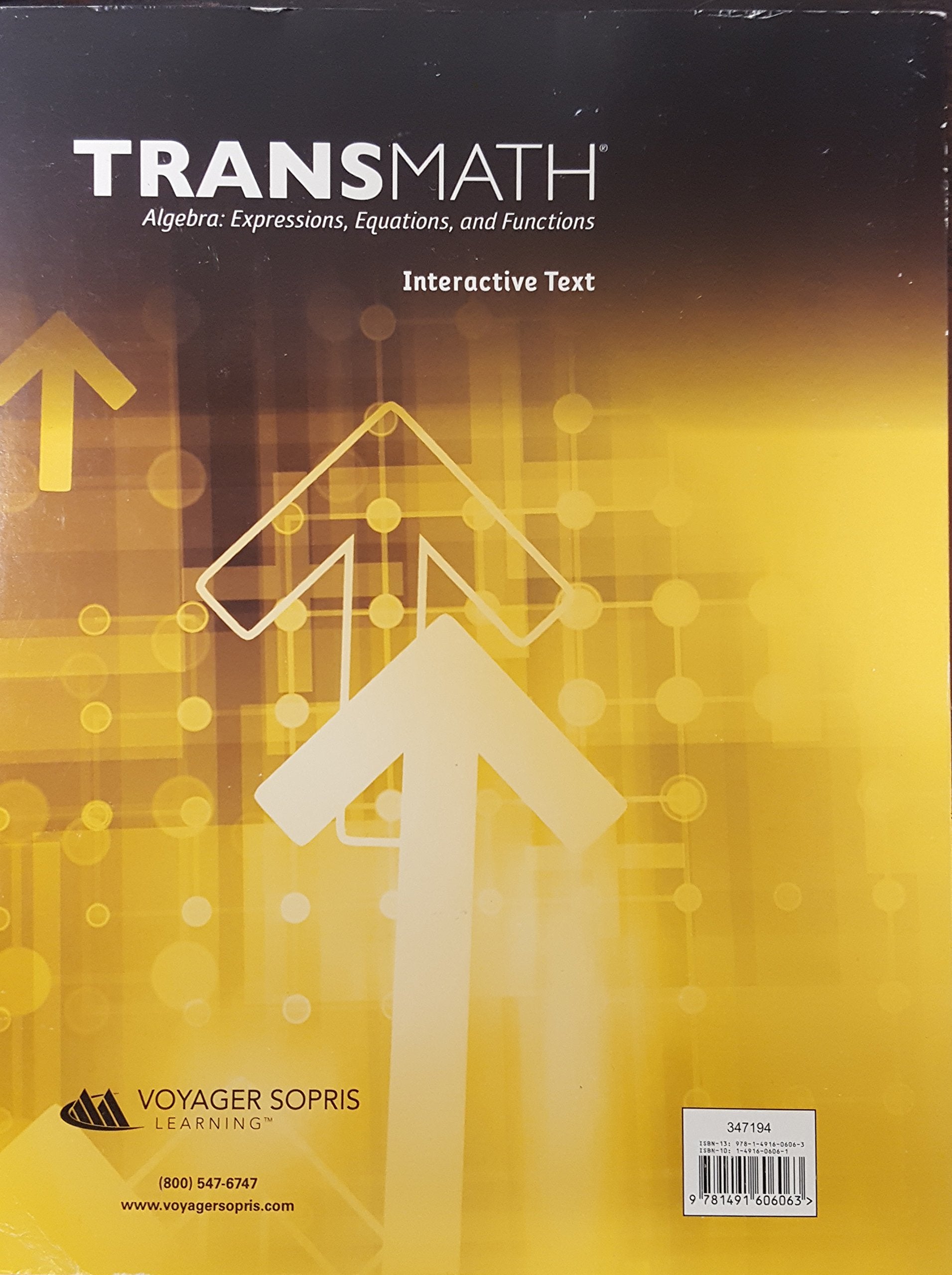 Transmath, Algebra: Expressions, Equations, and Functions, Interactive Text, 9781491606063, 1491606061, 2016 [Unknown Binding] unknown author