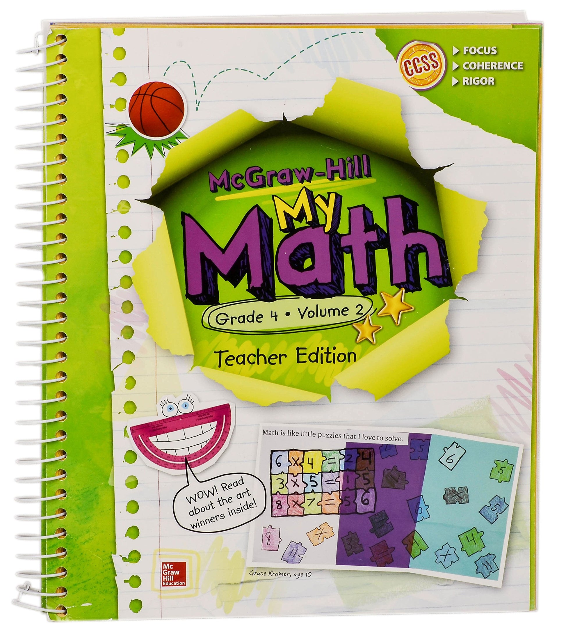 McGraw-Hill My Math, Grade 4 Volume 2, Teacher Edition, CCSS Common Core [Spiral-bound] McGraw-Hill Education