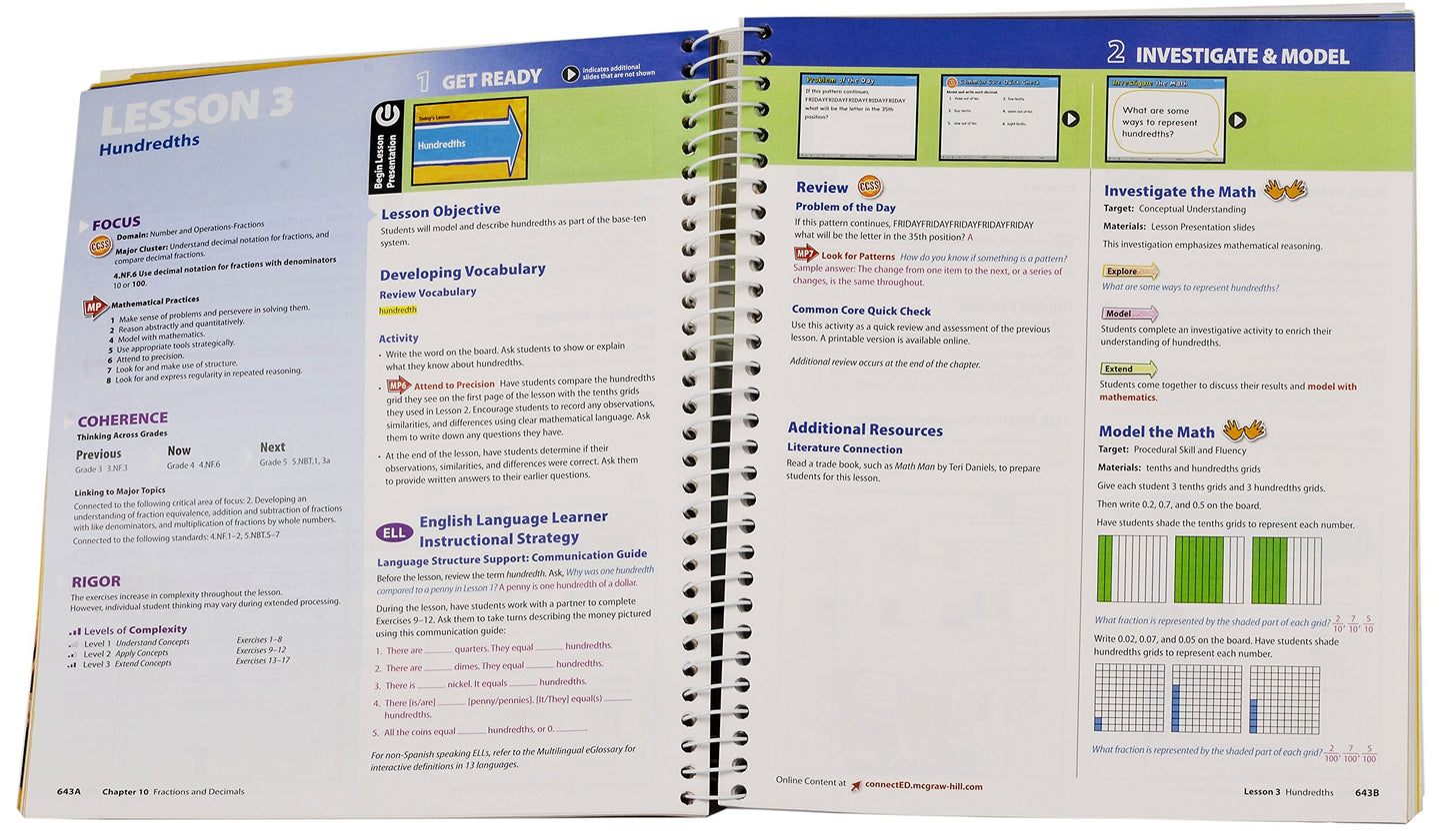 McGraw-Hill My Math, Grade 4 Volume 2, Teacher Edition, CCSS Common Core [Spiral-bound] McGraw-Hill Education