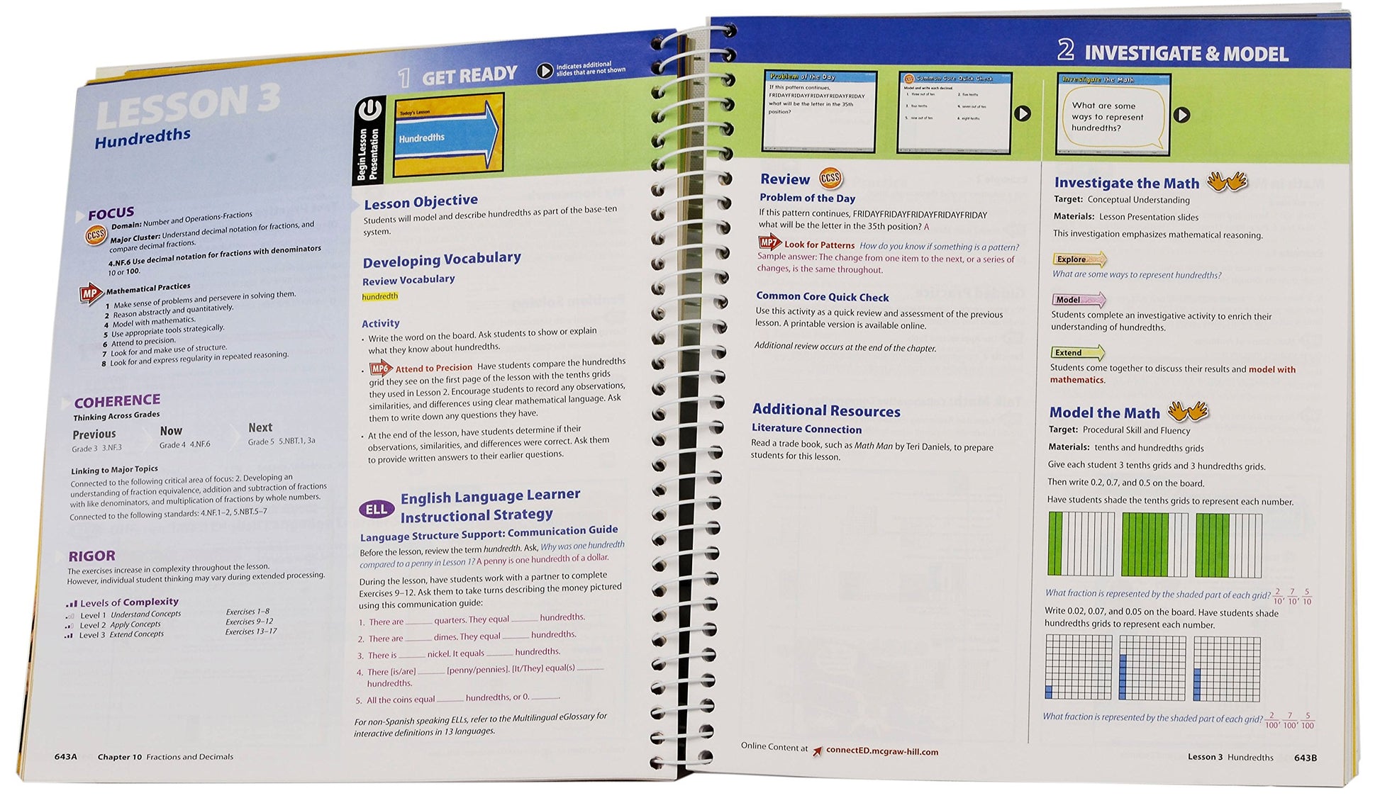 McGraw-Hill My Math, Grade 4 Volume 2, Teacher Edition, CCSS Common Core [Spiral-bound] McGraw-Hill Education
