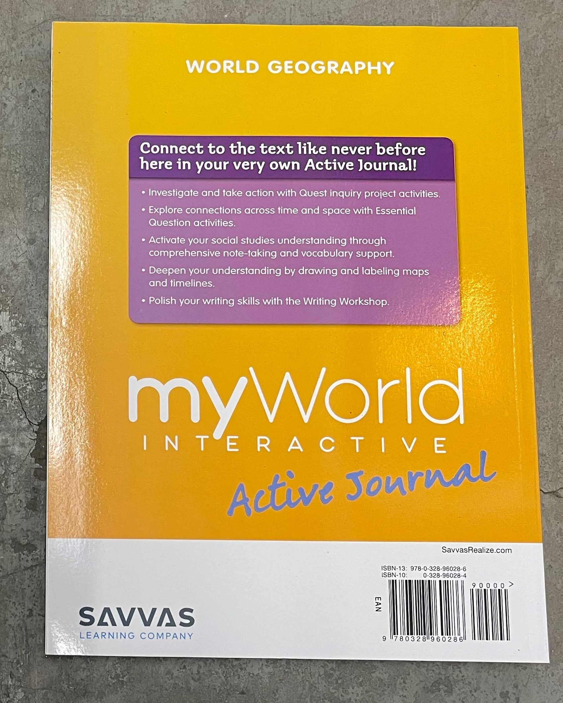 Middle Grades Geography 2019 National Survey Journal Grade 6/8 [Paperback] Savvas Learning Co