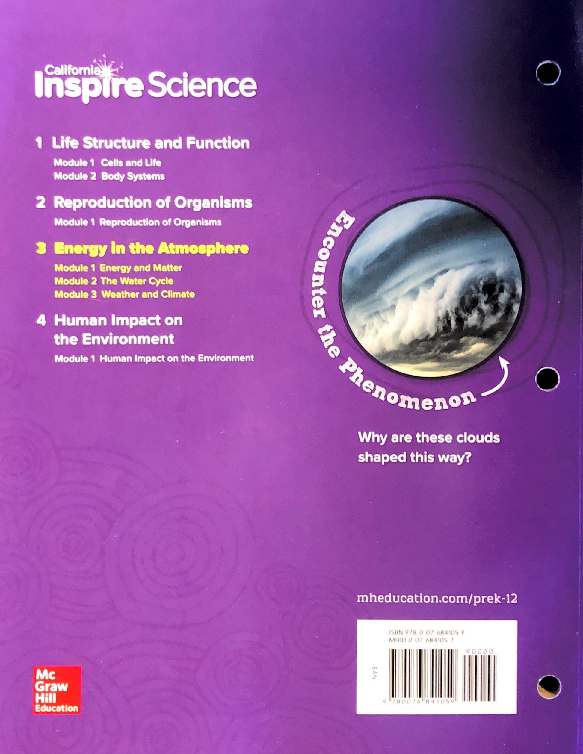 California Inspire Science: G6 Integrated Student Edition Unit 3