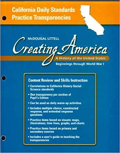 Creating America California: Daily Standards Practice Transparencies Beginnings Through World War L